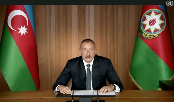 Prezident İlham Əliyev BMT Baş Assambleyasının 75-ci sessiyasının ümumi debatlarında videoformatda çıxış edib - FOTO