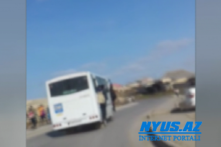 Bakıda sərnişinləri ölümə aparan avtobus - Video