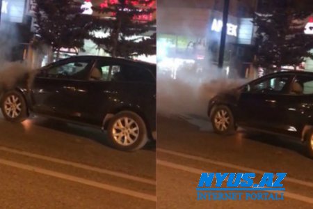 Bakıda gecə saatlarında "Mazda" alışdı - VİDEO
