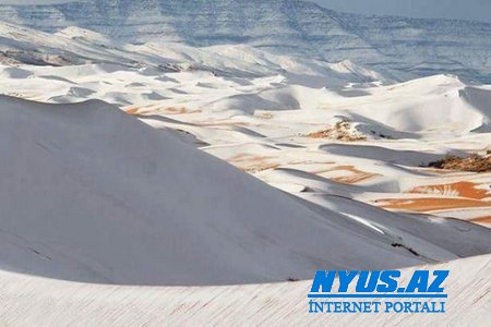 Saxara səhrasına qar yağıb - Foto