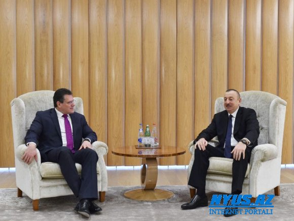 Prezident İlham Əliyev Avropa Komissiyasının enerji birliyi üzrə vitse-prezidenti Maroş Şefçoviç ilə görüşüb