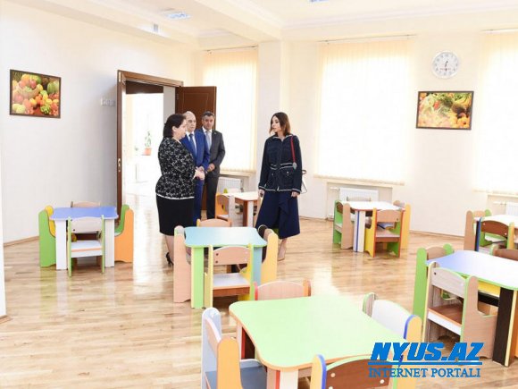 Birinci vitse-prezident Mehriban Əliyeva Nərimanov rayonundakı 80 saylı körpələr evi-uşaq bağçasının açılışında iştirak edib - FOTO