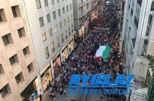 İstanbulda İsrailə və ABŞ-a qarşı kütləvi aksiya keçirilir