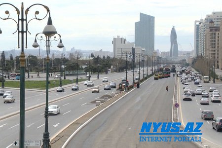 Heydər Əliyev prospektində nəqliyyatın hərəkət sürəti azaldıldı