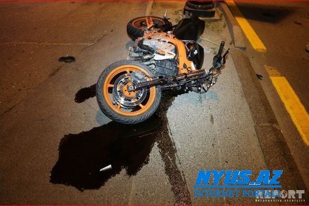 Salyanda motosiklet aşıb, sürücü xəsarət alıb