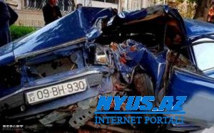 Yevlaxda baş vermiş yol qəzasında bir nəfər xəsarət alıb