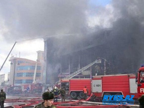 Bakıda ticarət mərkəzində baş verən yanğında 12 nəfər xəsarət alıb