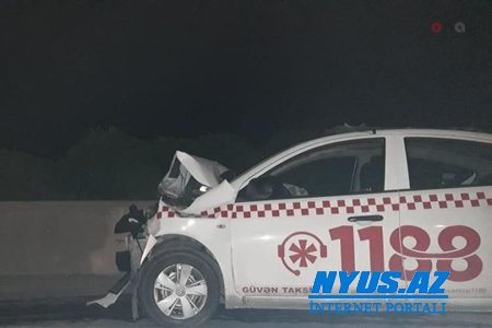Bakı-Sumqayıt şossesində idarəetməni itirən taksi sürücüsü qəza törədib