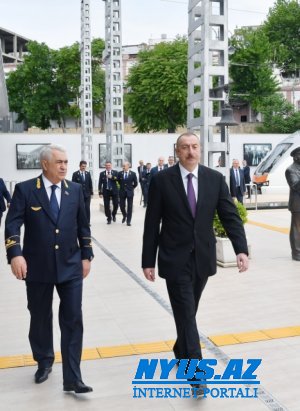 İlham Əliyev Sabunçu dəmir yolu vağzalı kompleksinin açılışında