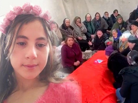 Cəsədi yandırılan 10 yaşlı Nərmin dəfn edilir - FOTO