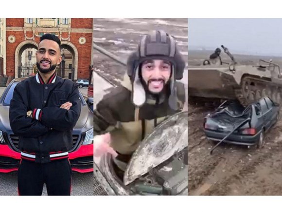 Rusiyada yaşayan azərbaycanlı tankla "015"in üstündən keçdi - VİDEO
