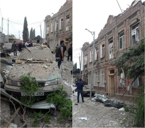 Ermənistanın Gəncəyə atdığı raketlər nəticəsində dinc sakinlərə ciddi ziyan dəyib - FOTO