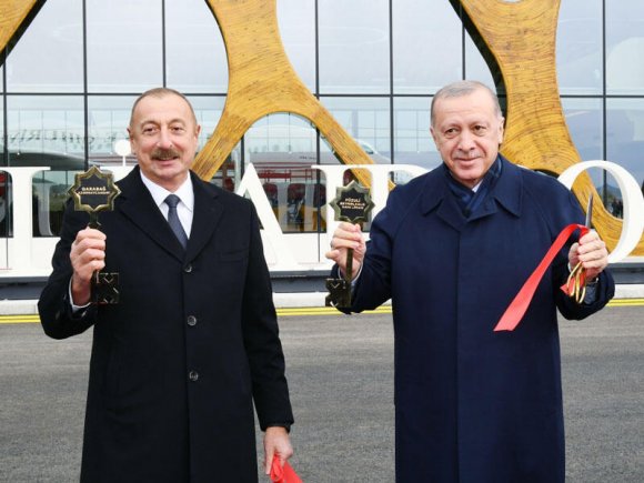 Prezident İlham Əliyev və Rəcəb Tayyib Ərdoğan Füzuli Beynəlxalq Hava Limanının rəsmi açılışını ediblər - FOTO