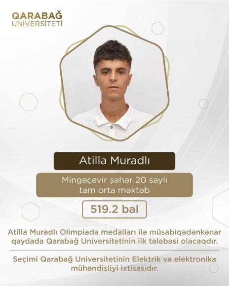 Qarabağ Universitetinə imtahansız qəbul oldu