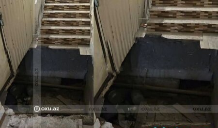 Bakıda binada blok çökdü - Sakinlər evdən çıxa bilmirlər