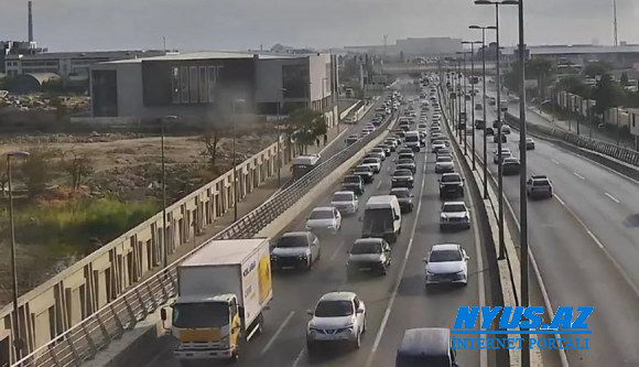 Bakının bir sıra yollarında tıxac yarandı