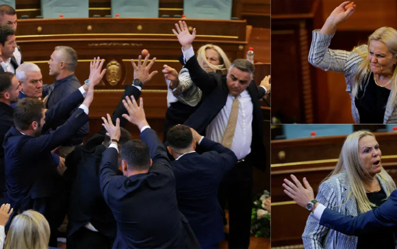 Qadın deputat Baş nazirə yumurta atdı, iclas dayandırıldı